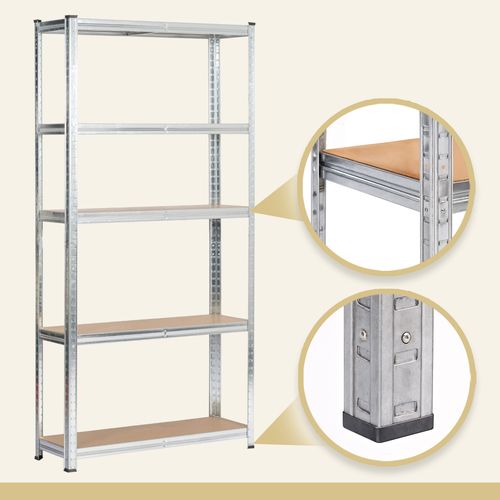 Étagère Modulable 90 Cm Acier Galvanisé Charge Maximale 875kg - L90xp30xh180 Cm