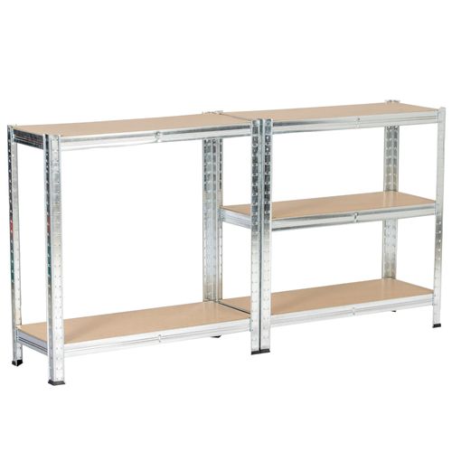 Lot De 2 Étagères Modulables 70 Cm Acier Galvanisé Charge Maximale 875kg - L70xp30xh154 Cm