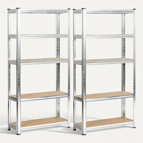 Lot De 2 Étagères Modulables 70 Cm Acier Galvanisé Charge Maximale 875kg - L70xp30xh154 Cm