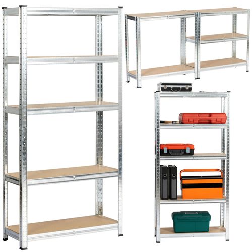 Lot De 2 Étagères Modulables 70 Cm Acier Galvanisé Charge Maximale 875kg - L70xp30xh154 Cm