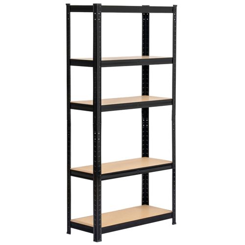 Lot De 2 étagères Modulables 70 Cm Acier Noirci Charge Maximale 875kg - L70xp30xh154 Cm
