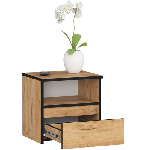 Table De Chevet Cl1 Chêne Craft 40 Cm 1 Tiroir Couleur Chêne Craft 40x35x40 Cm