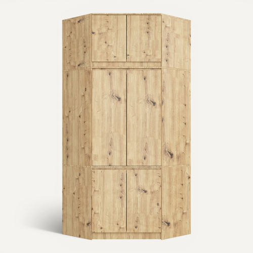 Armoire D'angle Avec Surmeuble S100 Chêne Artisan 100 Cm 6 Portes 100x50x235 Cm