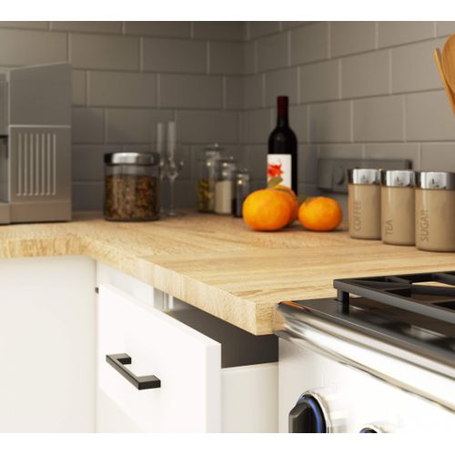 Ensemble De Cuisine Vitré Akord Oliwia 1.8m H720 Blanc 180 Cm 7 Portes 1 Tiroir 180x46x203 Cm