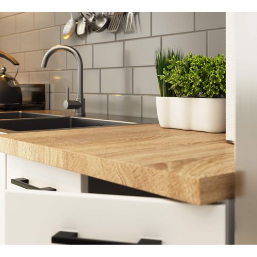 Ensemble De Cuisine Vitré Akord Oliwia 1.8m H720 Blanc 180 Cm 7 Portes 1 Tiroir 180x46x203 Cm