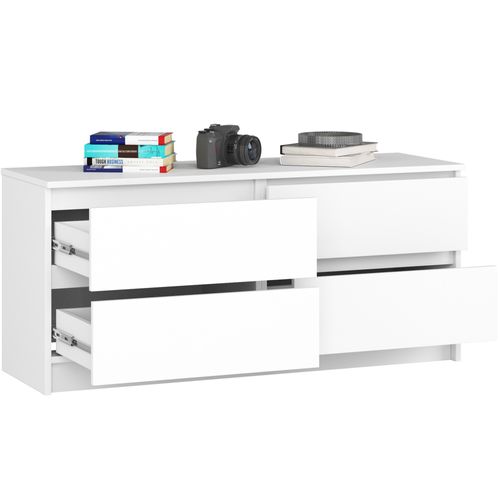 Commode 4 Tiroirs Blanc 120x40x55