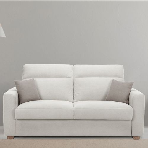 Canapé convertible 3 places CALYPSO tissu curio 02 blanc