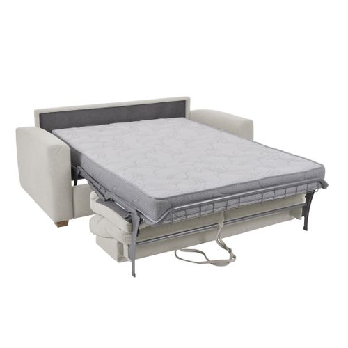 Canapé convertible 3 places CALYPSO tissu curio 02 blanc