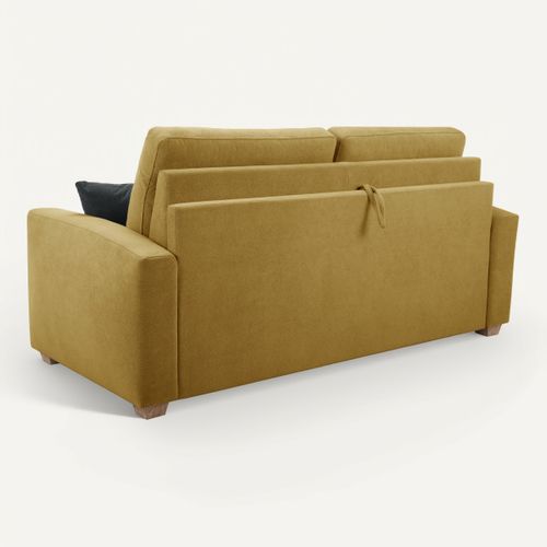 Canapé convertible 3,5 places CALYPSO tissu curio 48 jaune vue de derrière