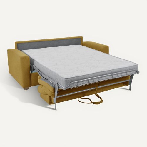 Canapé convertible 3,5 places CALYPSO tissu curio 48 jaune