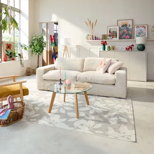 Canapé 3 places NOMADE tissu velours côtelé beige