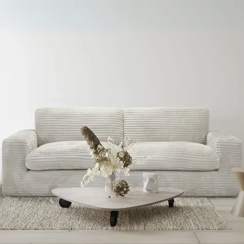 Canapé 3 places NOMADE tissu velours côtelé beige