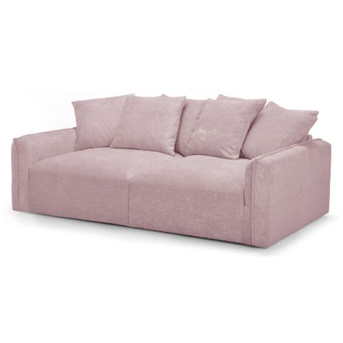 Canapé 3 places TERRA tissu rose vue de profil