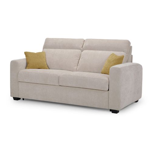 Canapé convertible 3 places CALYPSO III tissu sable vue de profil