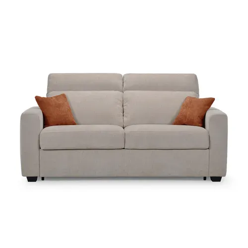 Canapé convertible 3 places CALYPSO III tissu taupe vue de face