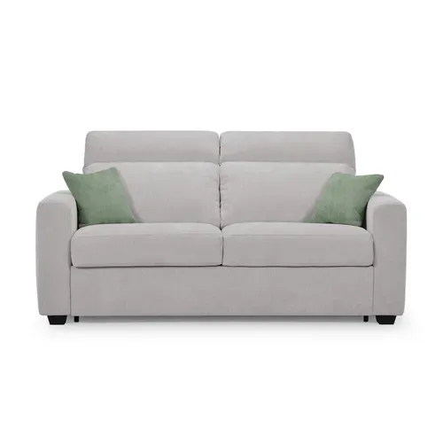 Canapé convertible 3 places CALYPSO III tissu gris clair vue de face