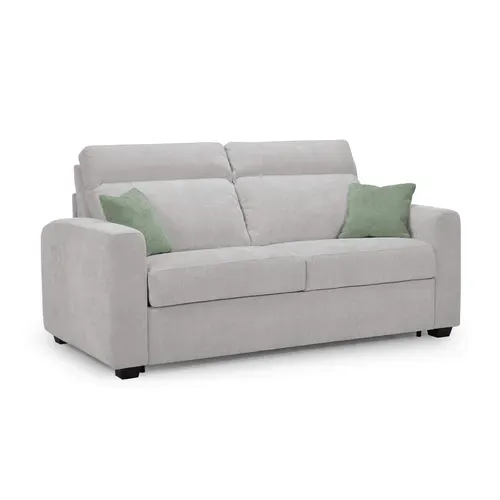 Canapé convertible 3 places CALYPSO III tissu gris clair vue 3/4