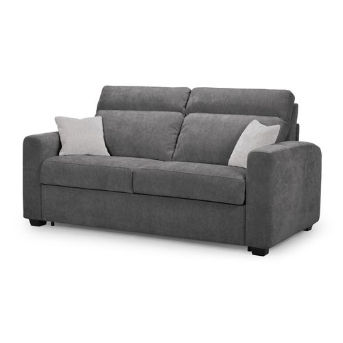 Canapé convertible 3 places CALYPSO III tissu gris foncé vue de profil