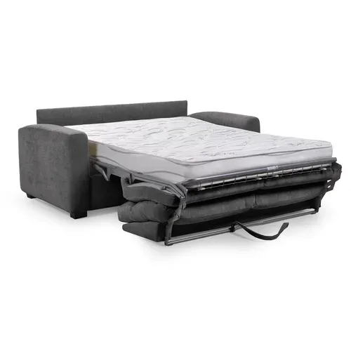 Canapé convertible 3 places CALYPSO III tissu gris foncé