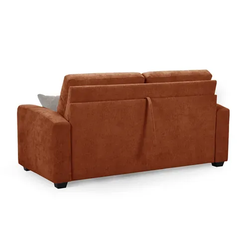 Canapé convertible 3 places CALYPSO III tissu terracotta vue de derrière