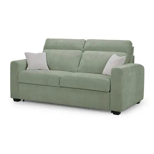 Canapé convertible 3 places CALYPSO III tissu vert vue de profil