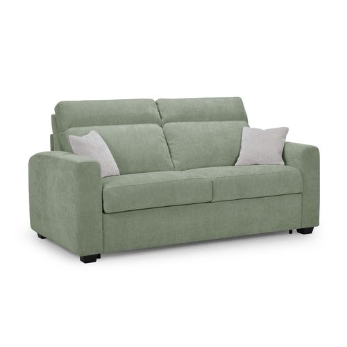 Canapé convertible 3 places CALYPSO III tissu vert vue 3/4