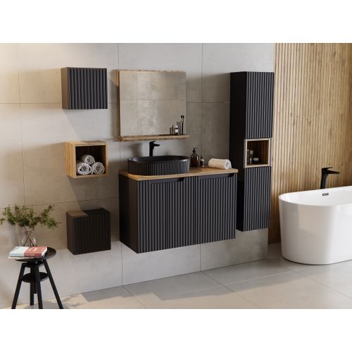 Qubik Meuble Haut 30x30cm, 1 Porte Noir