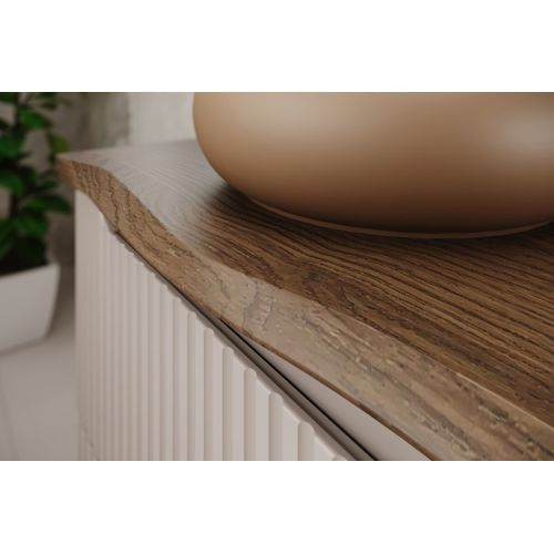 Meuble Suspendu Sous Vasque Nova Cachemire 80 Cm Et Plan Chêne Casella - 2 Tiroirs