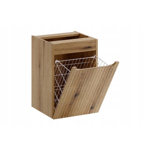 Meuble Suspendu Sous Vasque 100 Cm Avec Panier à Linge Et Plan Chêne Coast Evoke Nova Denim