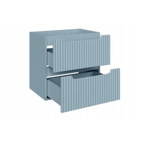 Meuble Suspendu Sous Vasque 100 Cm Avec Panier à Linge Et Plan Chêne Coast Evoke Nova Denim