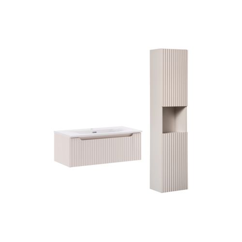 Sky, Ensemble De Meubles De Salle De Bain 80 Cm Avec Meuble Sous-vasque Et Colonne Haute