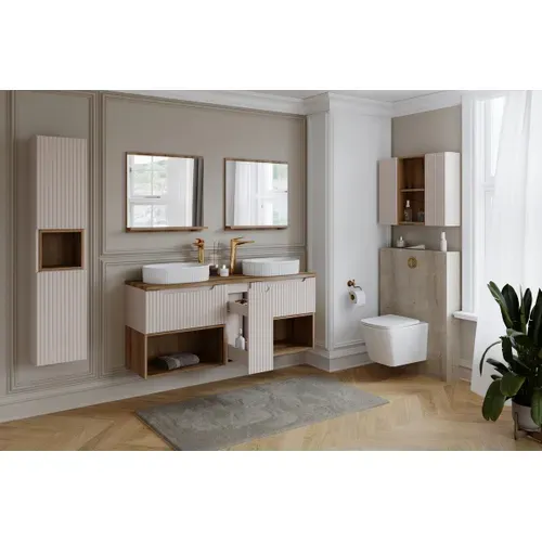 Meuble Suspendu Sous Double Vasque Nova Cachemire 100 Cm Avec Plan – 2 Tiroirs