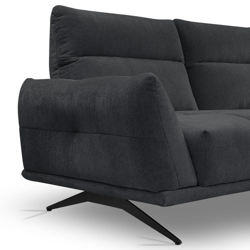 Canapé d'angle méridienne d GIOVANNI tissu raven anthracite