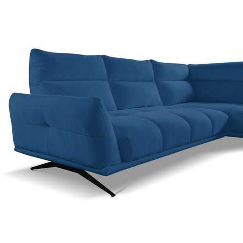 Canapé d'angle droit GIOVANNI tissu raven bleu foncé vue accessoires