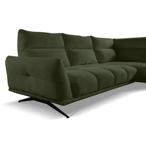 Canapé d'angle droit GIOVANNI tissu raven vert