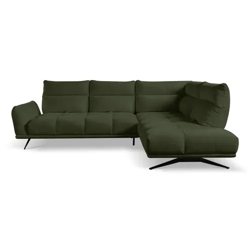 Canapé d'angle droit GIOVANNI tissu raven vert