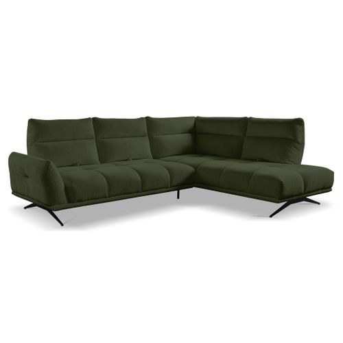 Canapé d'angle droit GIOVANNI tissu raven vert