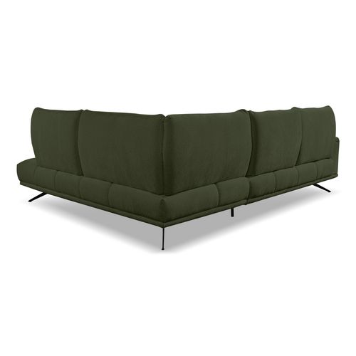 Canapé d'angle droit GIOVANNI tissu raven vert