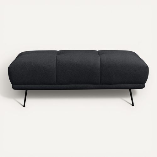 Pouf GIOVANNI tissu raven anthracite vue de face