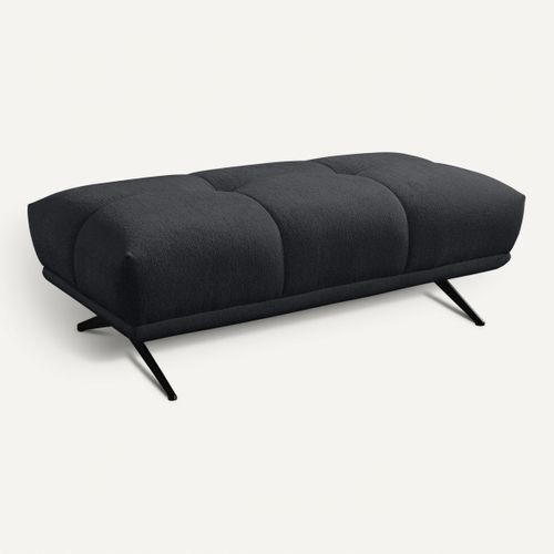 Pouf GIOVANNI tissu raven anthracite vue 3/4