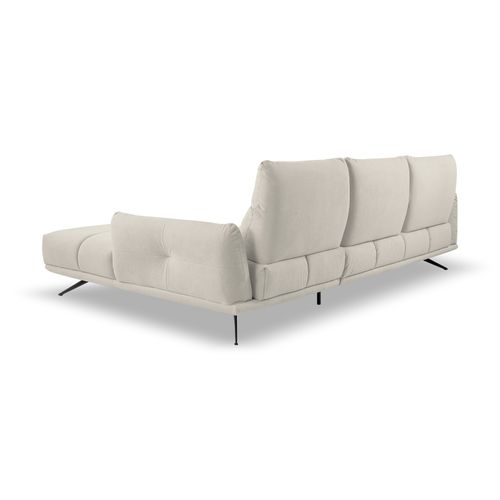 Canapé d'angle méridienne d GIOVANNI tissu bull beige foncé