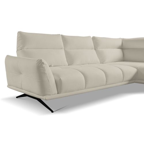 Canapé d'angle droit GIOVANNI tissu bull beige vue accessoires