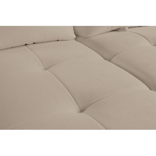 Canapé d'angle panoramique d GIOVANNI tissu bull taupe