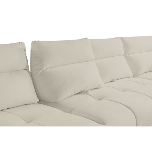 Canapé d'angle panoramique d GIOVANNI tissu bull beige