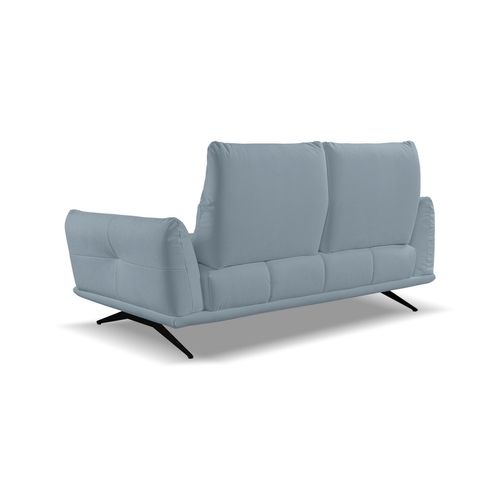 Canapé 2 places fixe GIOVANNI tissu bull bleu clair