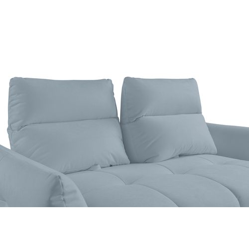 Canapé 2 places fixe GIOVANNI tissu bull bleu clair