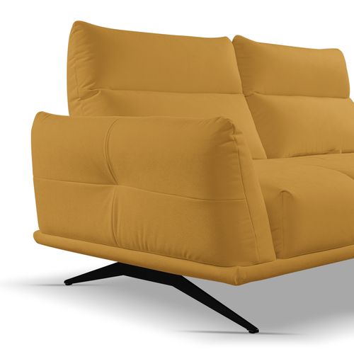 Canapé 3 places fixe GIOVANNI tissu bull moutarde