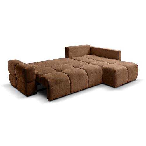 Canapé d'angle convertible FLOCCA tissu rouille