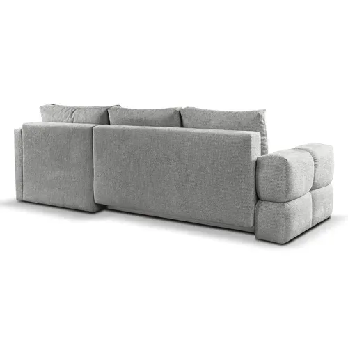 Canapé d'angle convertible FLOCCA tissu gris vue de derrière