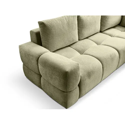 Canapé d'angle convertible FLOCCA tissu kaki